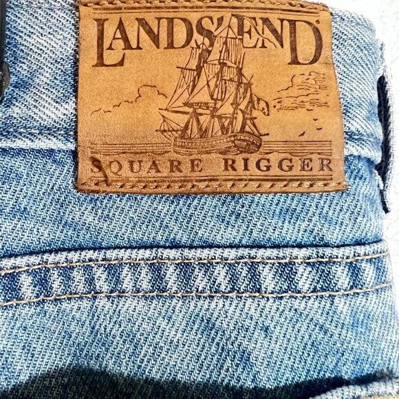 Lands End Square Rigger Mens Jeans 37x30 Light Wash Relaxed Fit Denim - Picture 3 of 5